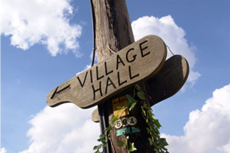 Village Hall Wooden Sign